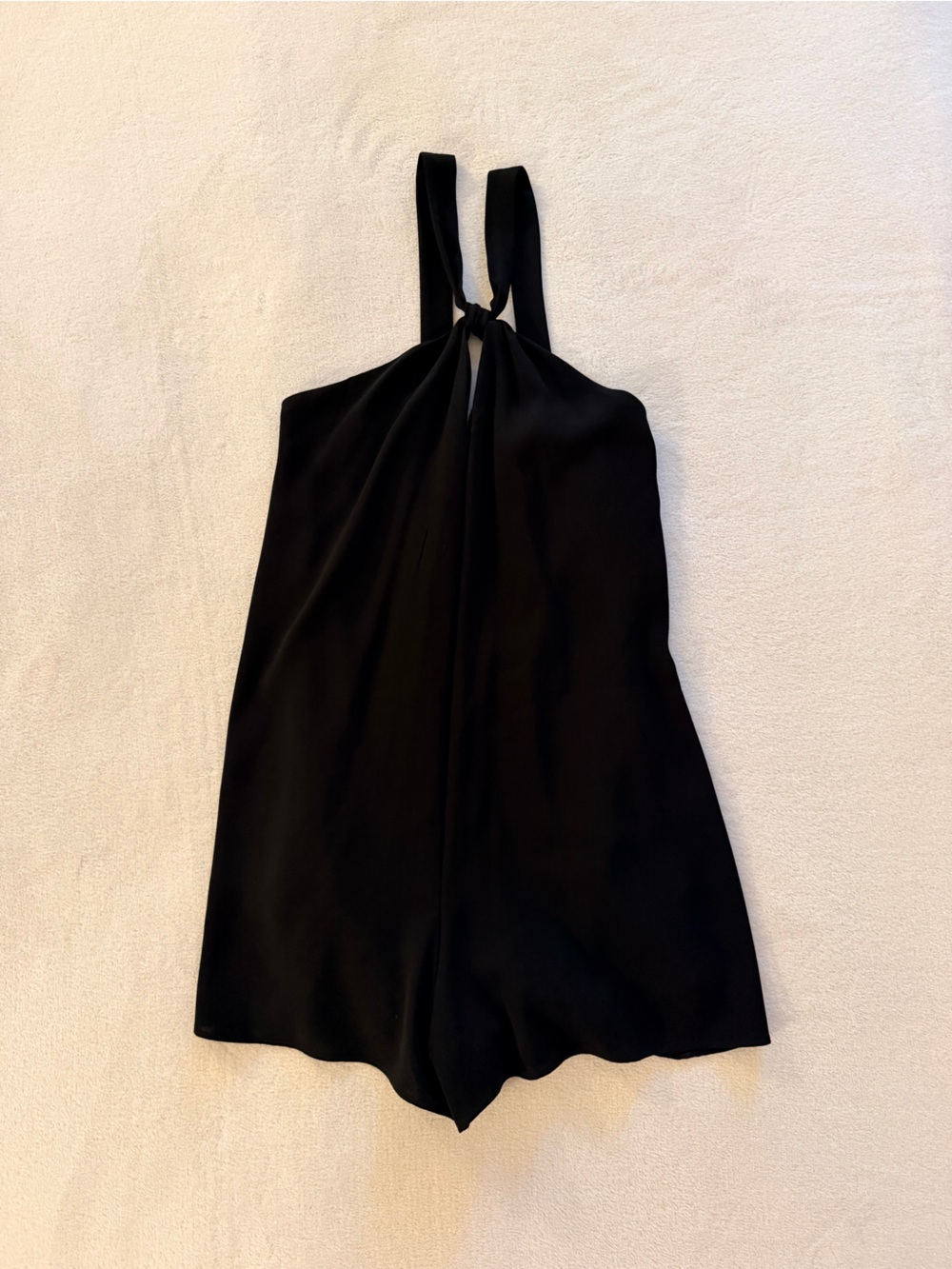 Zara Trafaluc Black Knot-Detail Romper – Large
